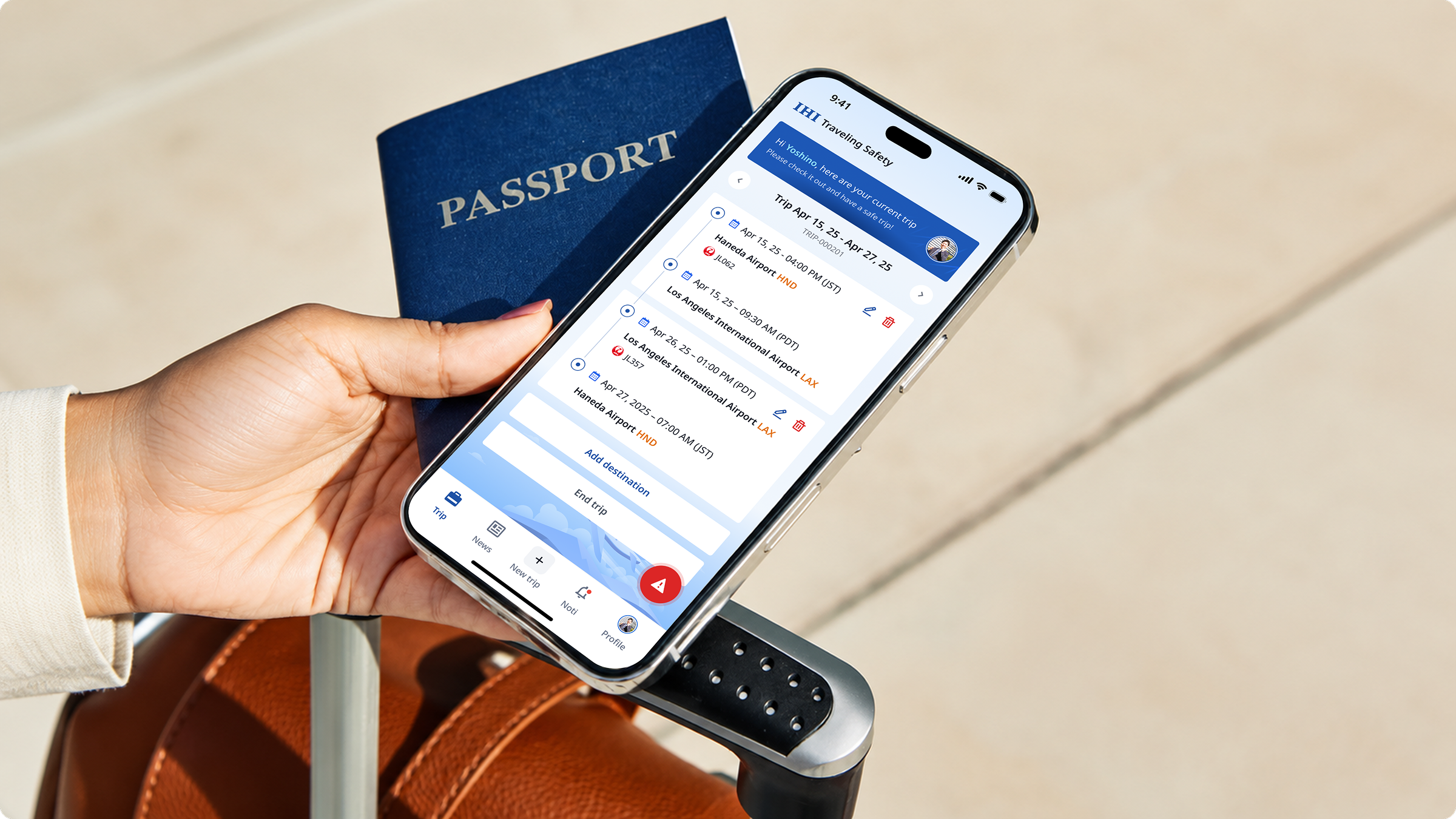 A phone showing a passport verification screen