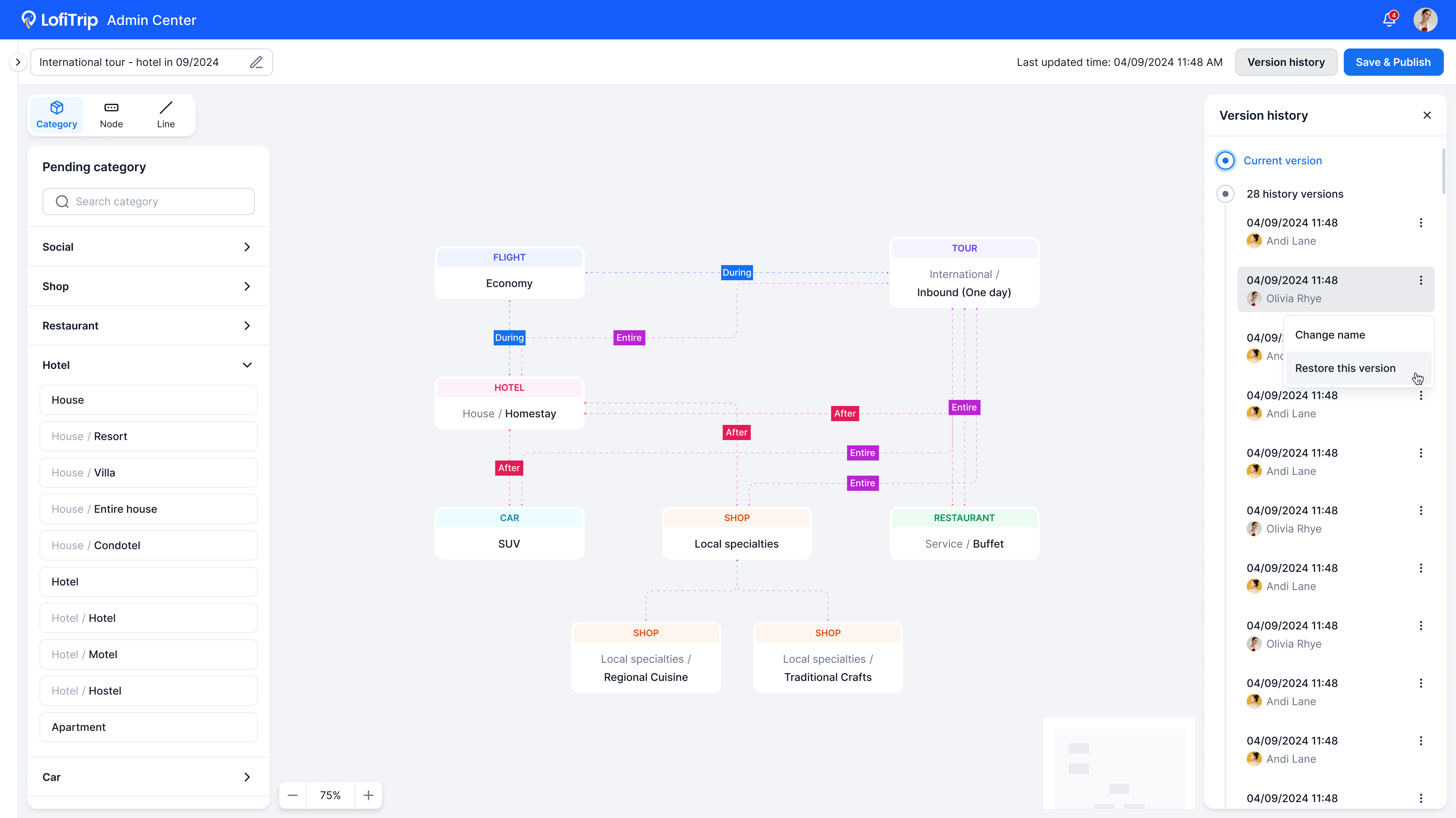 Banner management list with a grid of banner entries and a move-to-folder action