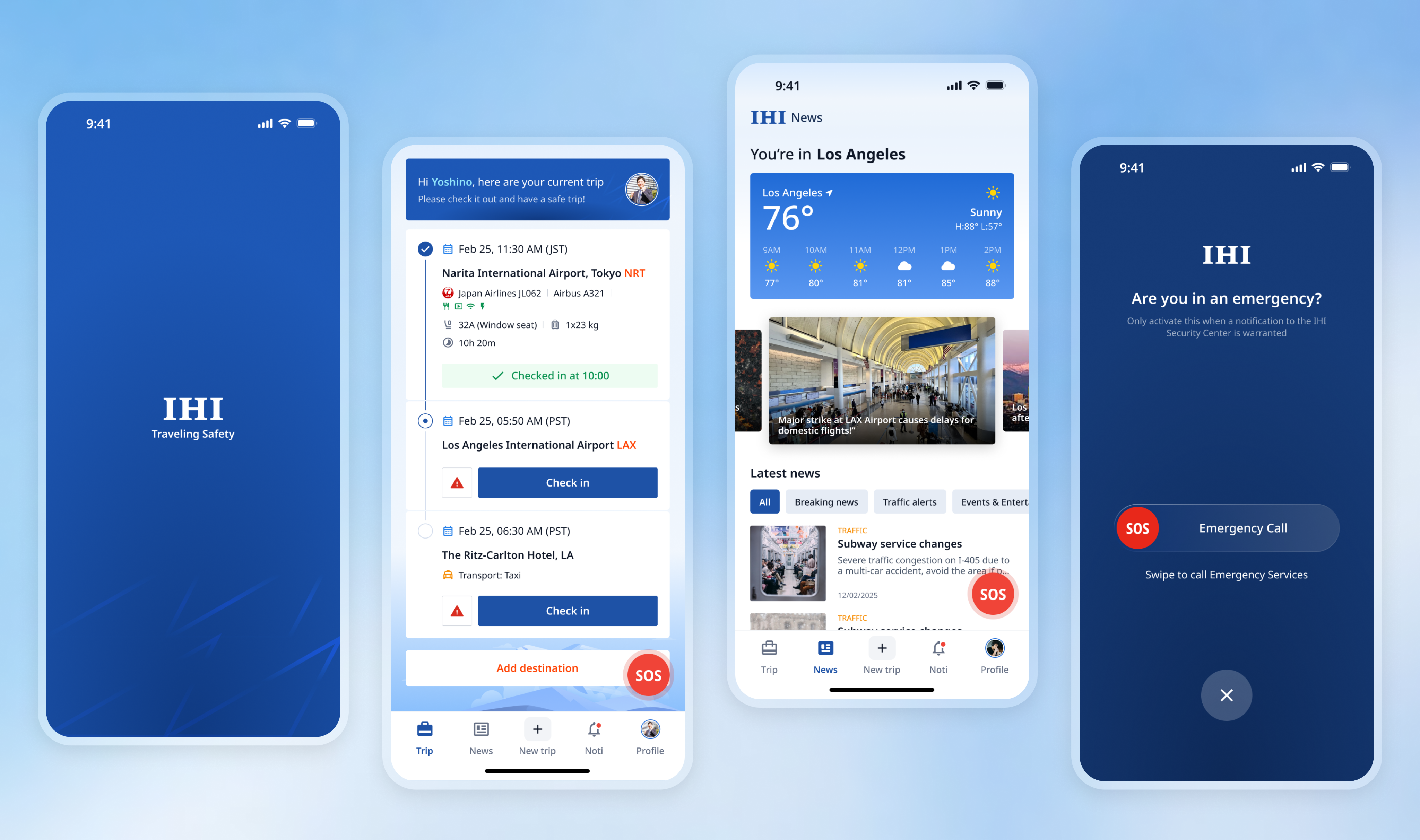 IHI Traveling Safety web app