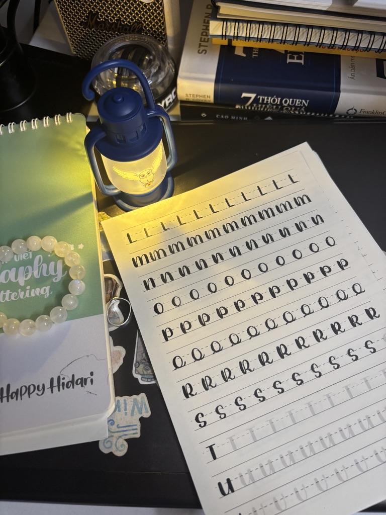 A calligraphy practice sheet