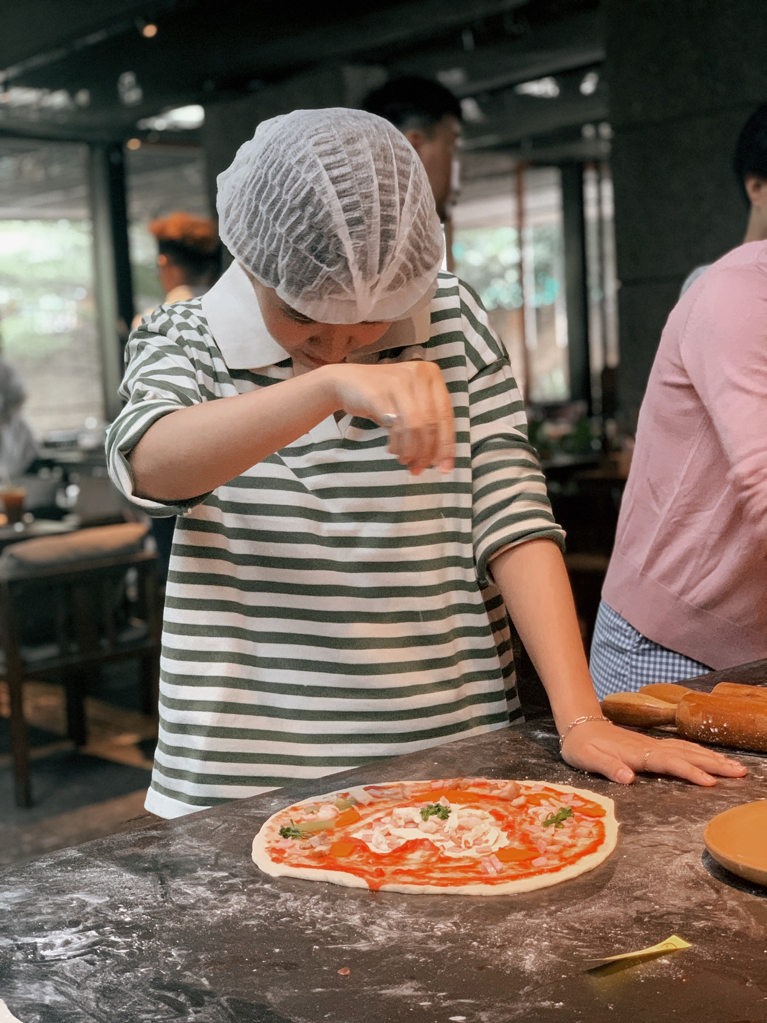 A homemade pizza