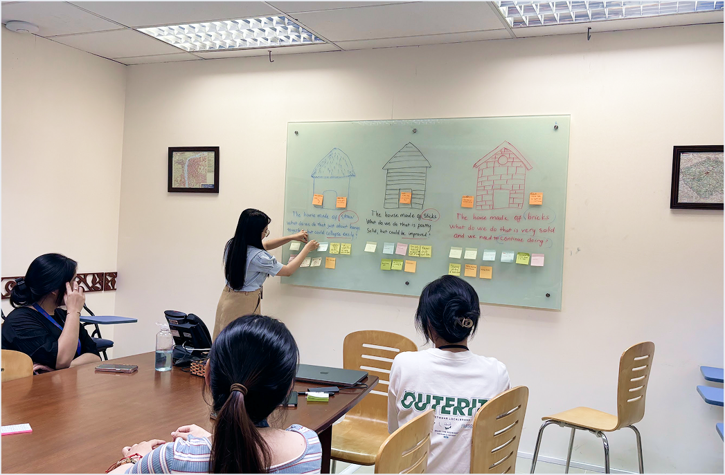 A teammate facilitating a retrospective session