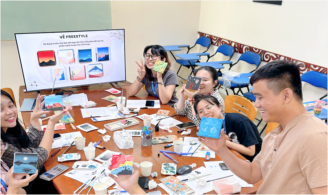 Acrylic painting workshop in steps