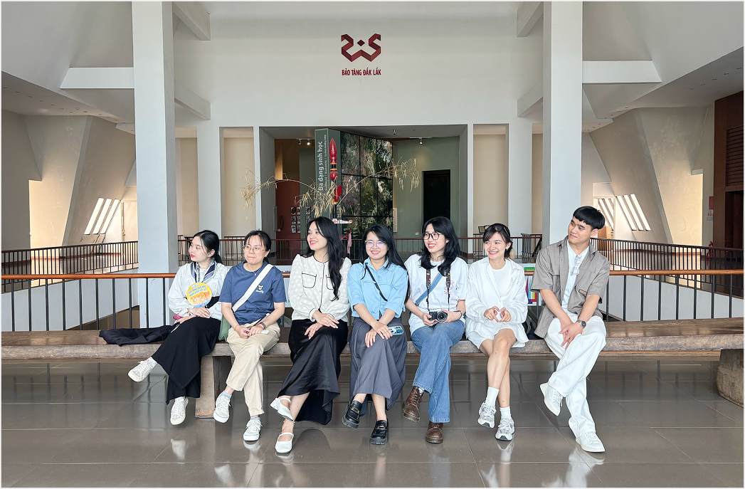 Team visiting a design exhibition